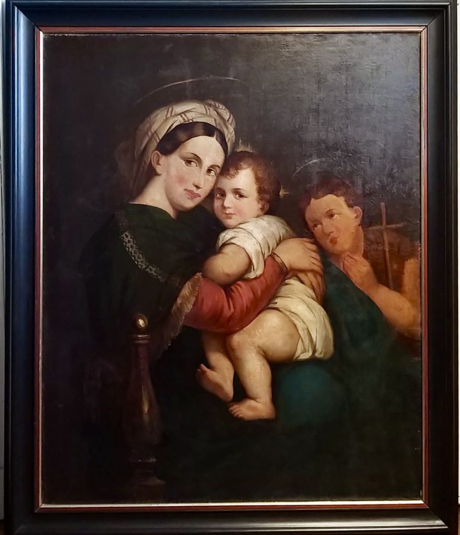 La vierge à la chaise" d’après Raphael