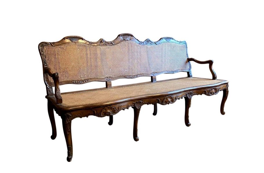 Canapé d'époque Régence à fond de canne