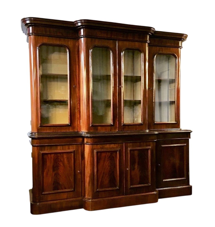 Bibliothèque victorienne estampillée du XIXe siècle